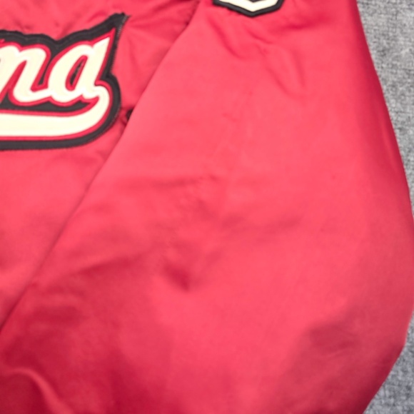 VTG Sooners Oklahoma University Bomber Jacket Mens M Crimson Red Xtreme Fanz - Picture 10 of 10